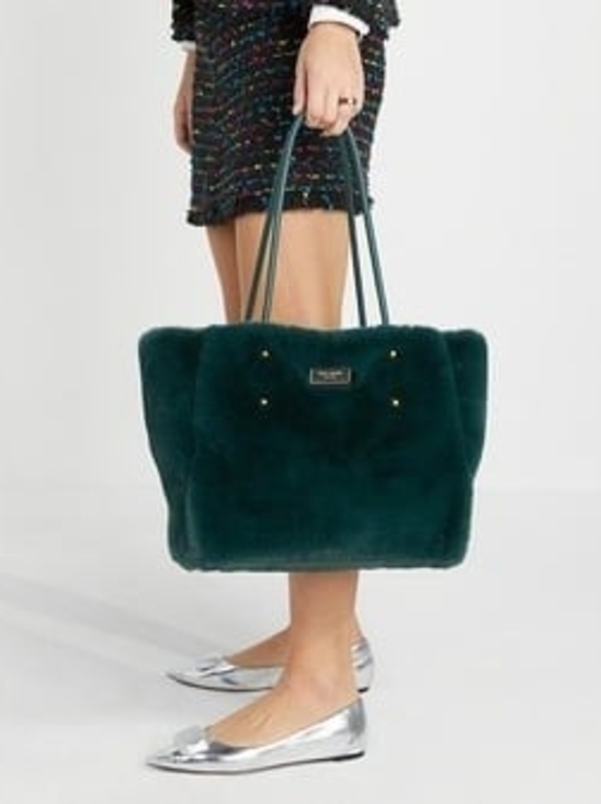 kate spade Handbags - Kate Spade Everything Tote Faux Fur Medium Tote In Pine Grove